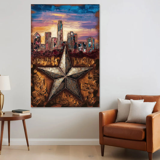Austin Texas Stars - Canvas Wall Art - Sofa - 40x60