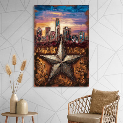 Austin Texas Stars Sitting Room - Canvas Wall Art