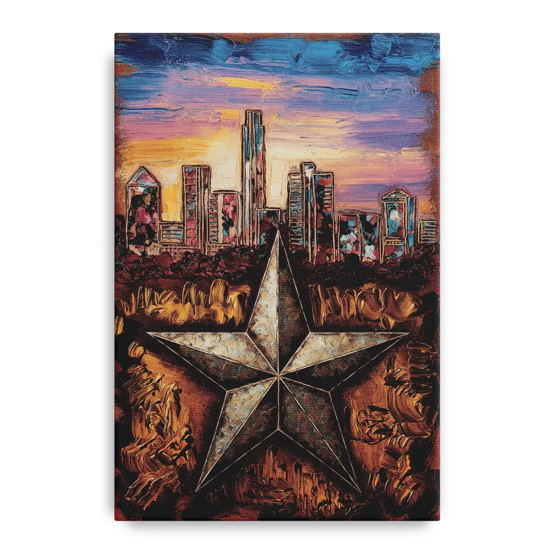 Austin Texas Stars Front - Canvas Wall Art