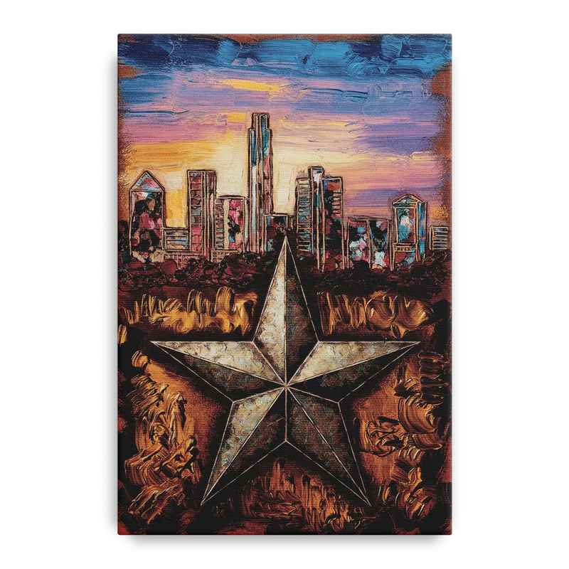 Austin Texas Stars Front - Canvas Wall Art