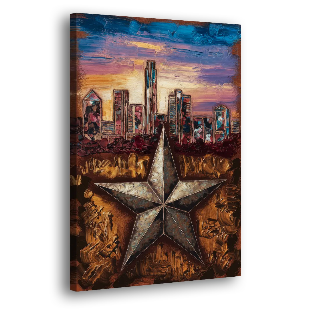 Austin Texas Stars Side - Canvas Wall Art