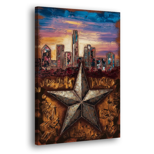 Austin Texas Stars Side - Canvas Wall Art