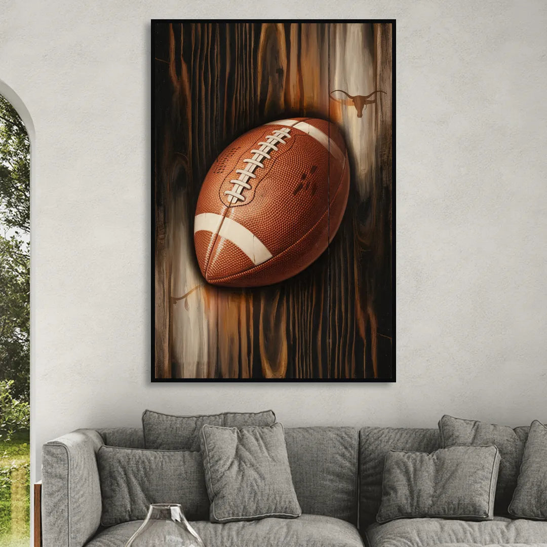 Austin UT Football Energy Sitting Room - Black Canvas Wall Art