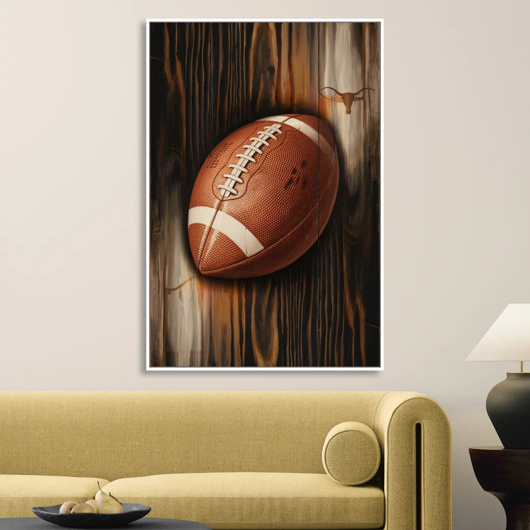 Austin UT Football Energy Sitting Room - White Canvas Wall Art