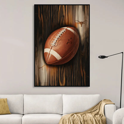 Austin UT Football Energy Living Room - Black Canvas Wall Art