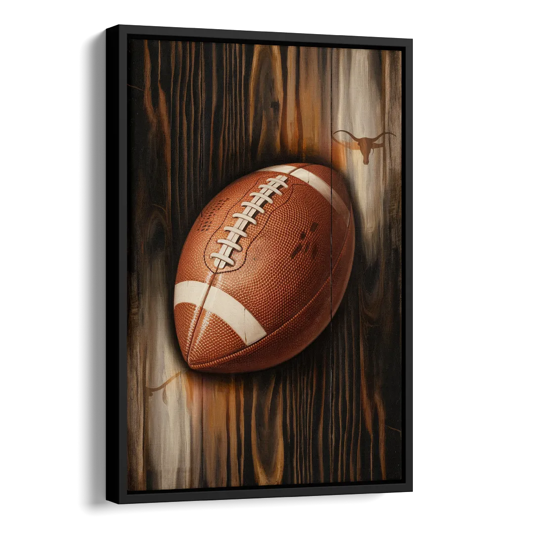 Austin UT Football Energy Side - Black Canvas Wall Art