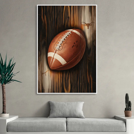 Austin UT Football Energy Living Room - White Canvas Wall Art