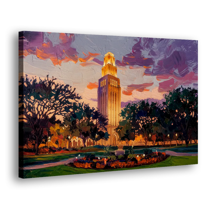 Austin Ut Tower Glow - Canvas Print Art Sides