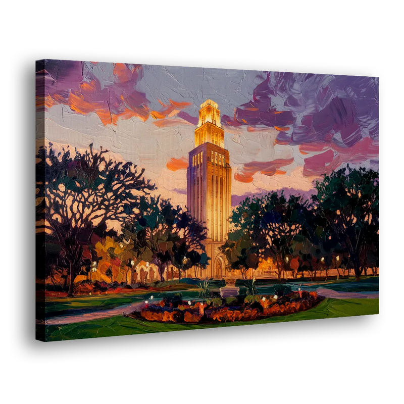 Austin Ut Tower Glow - Canvas Print Art Sides