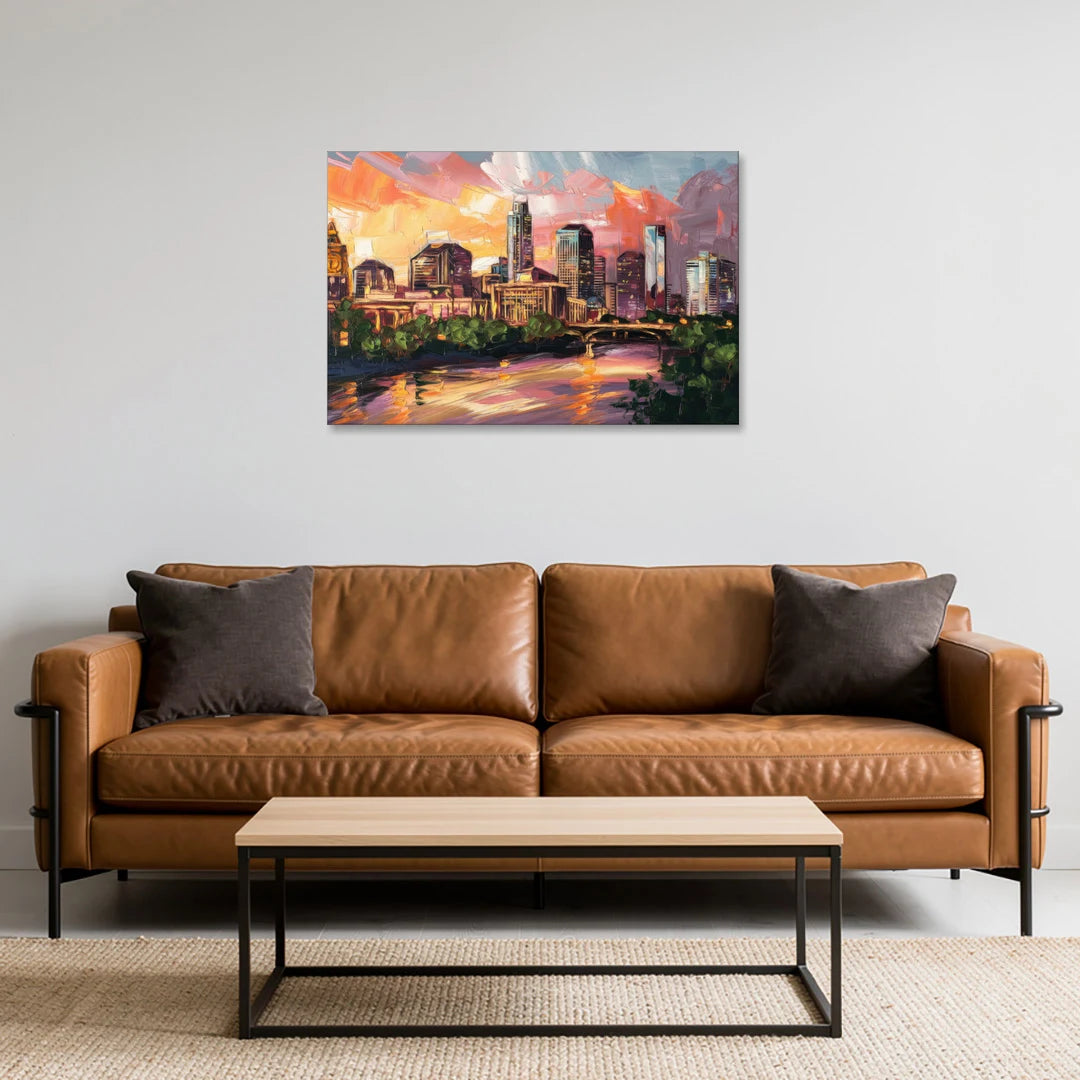 Austin Urban Charm - Canvas Wall Art - Sofa - 36x24