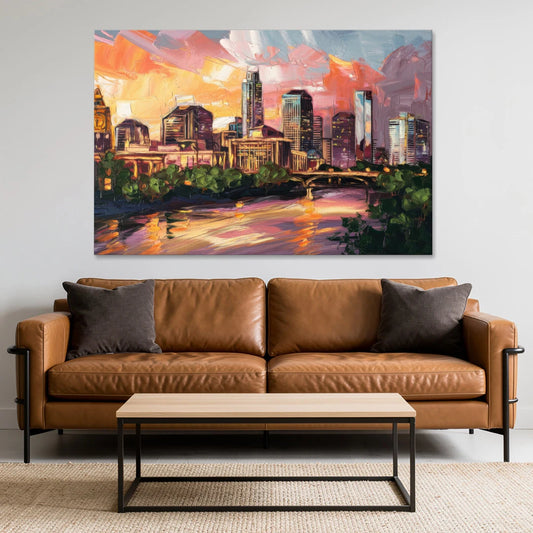 Austin Urban Charm - Canvas Wall Art - Sofa - 60x40