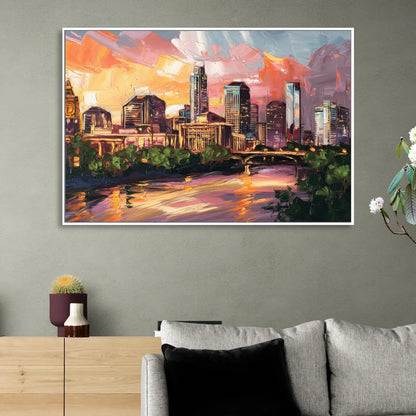 Austin Urban Charm Sitting Room - White Canvas Wall Art