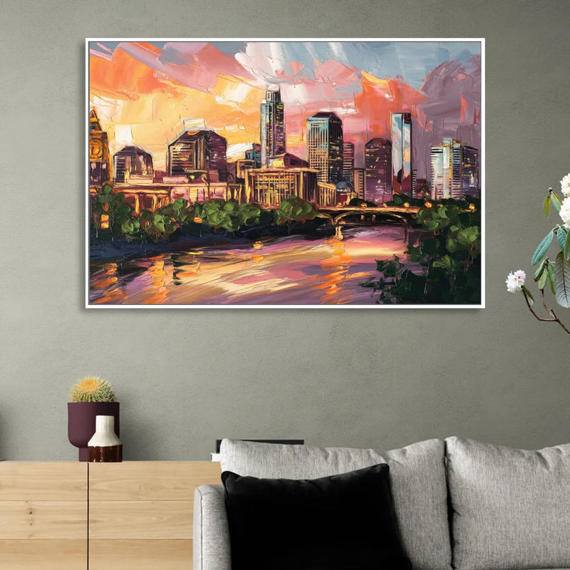 Austin Urban Charm Sitting Room - White Canvas Wall Art