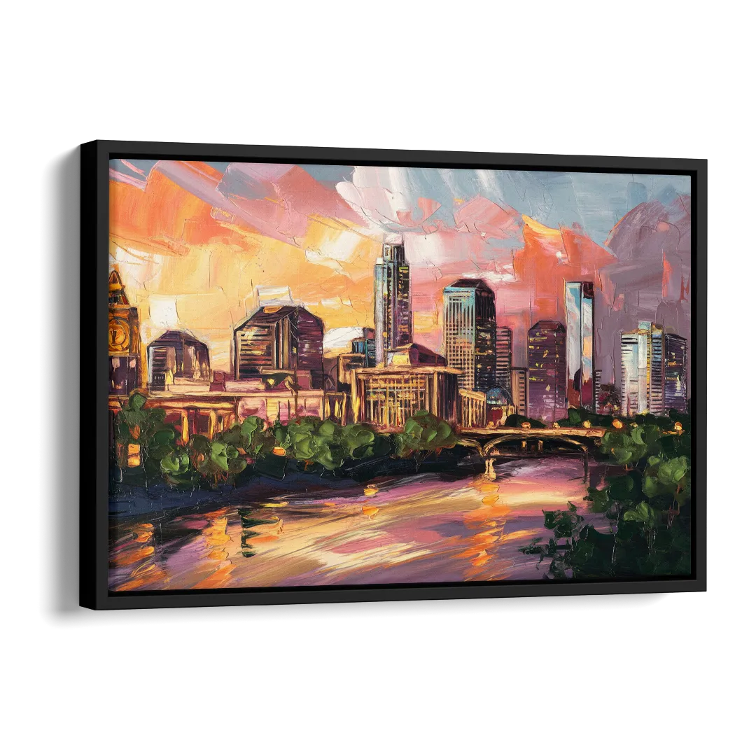 Austin Urban Charm Side - Black Canvas Wall Art