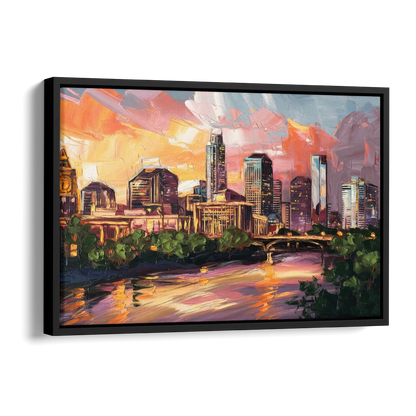 Austin Urban Charm Side - Black Canvas Wall Art