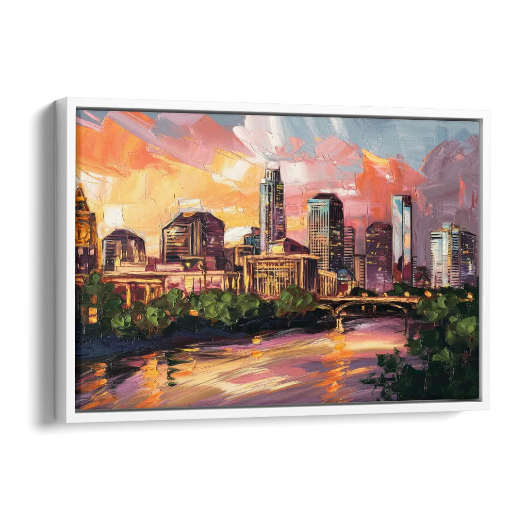 Austin Urban Charm Side - White Canvas Wall Art