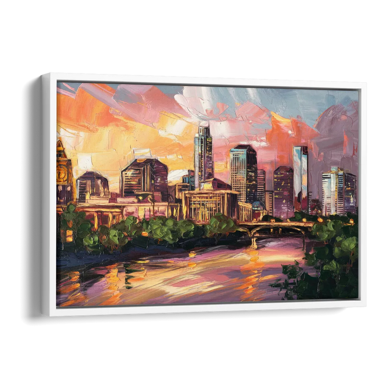Austin Urban Charm Side - White Canvas Wall Art