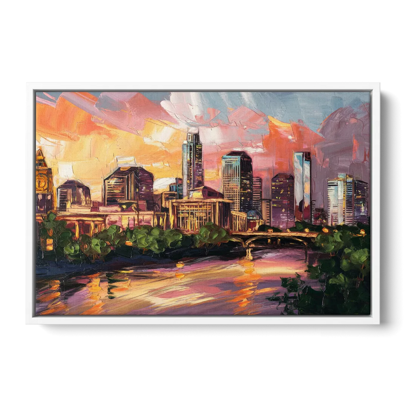 Austin Urban Charm Front - White Canvas Wall Art