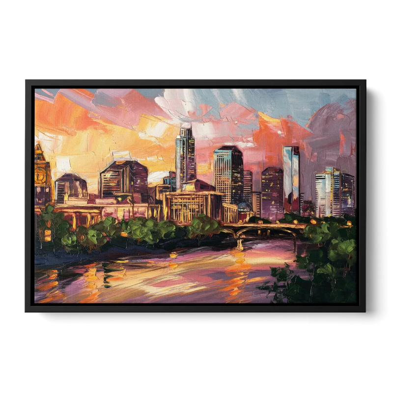 Austin Urban Charm Front - Black Canvas Wall Art