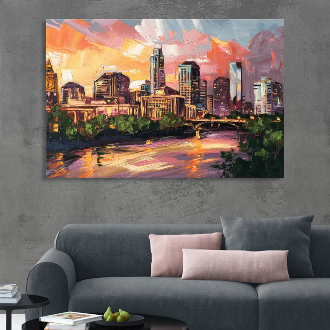 Austin Urban Charm Sitting Room - Canvas Wall Art