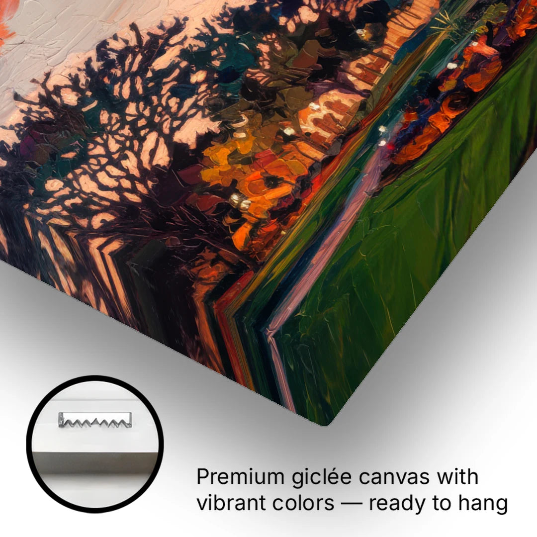 Austin Ut Tower Glow - Canvas Wall Art - Gallery Wrap Corner