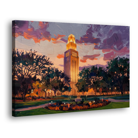 Austin Ut Tower Glow - Canvas Wall Art - Side