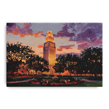 Austin Ut Tower Glow Front - Canvas Wall Art