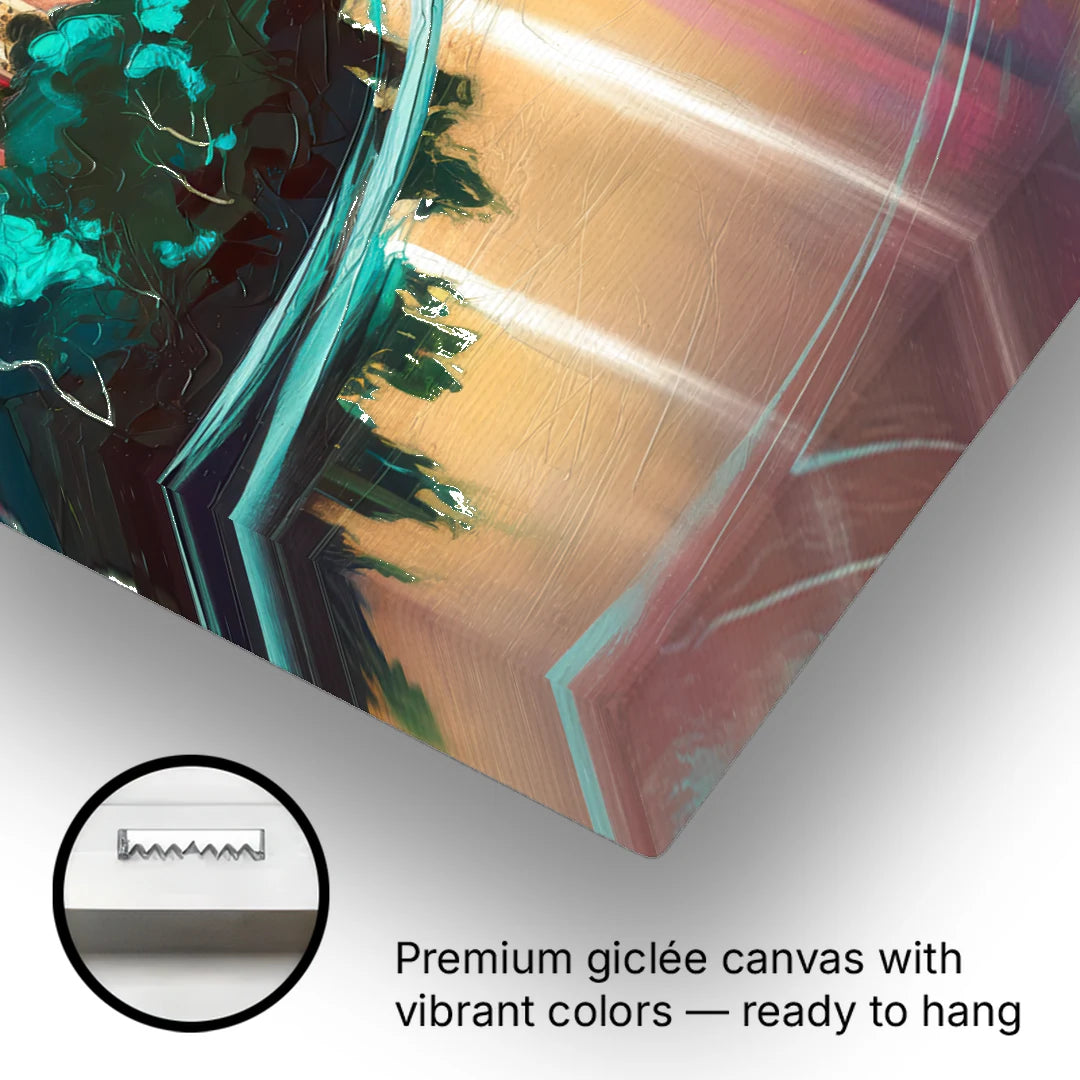 Austin Vibrant Skyline - Canvas Wall Art - Gallery Wrap Corner
