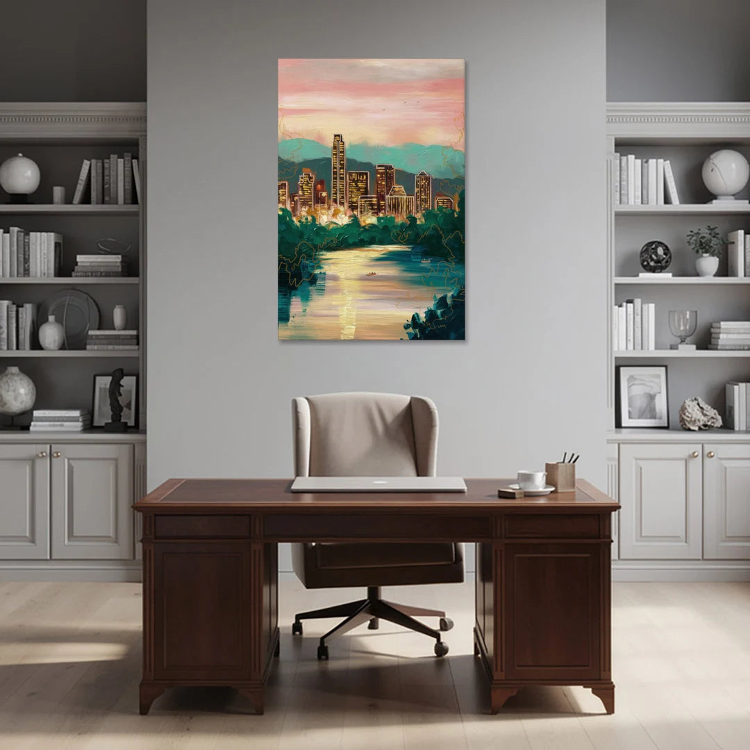 Austin Westlake Hills View - Canvas Wall Art - Office - 32x48