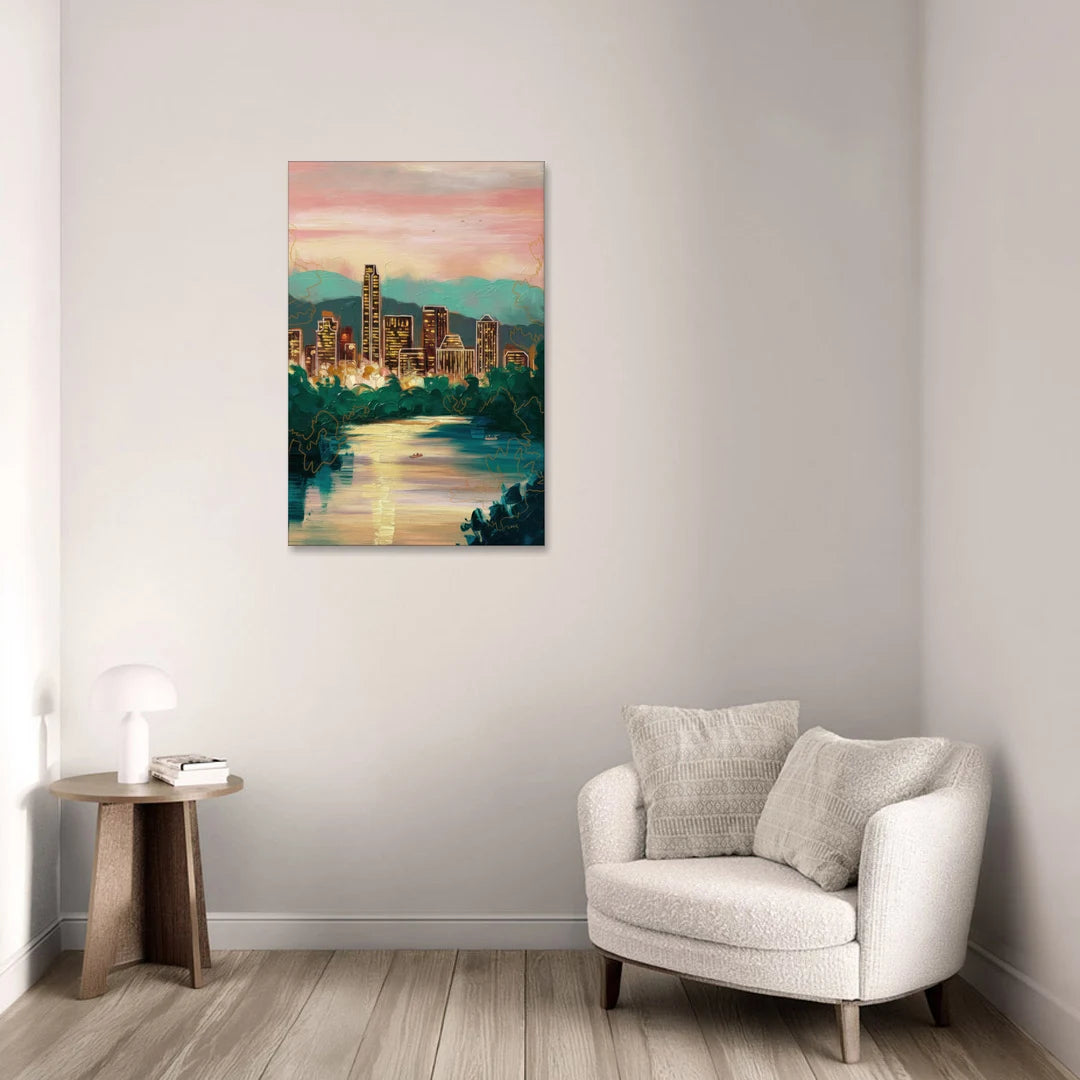 Austin Westlake Hills View - Canvas Wall Art - Sofa - 24x36