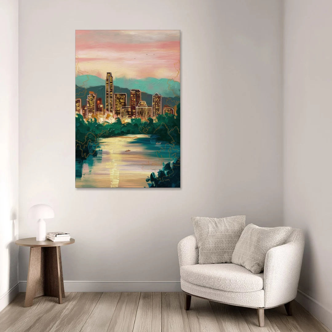 Austin Westlake Hills View - Canvas Wall Art - Sofa - 32x48
