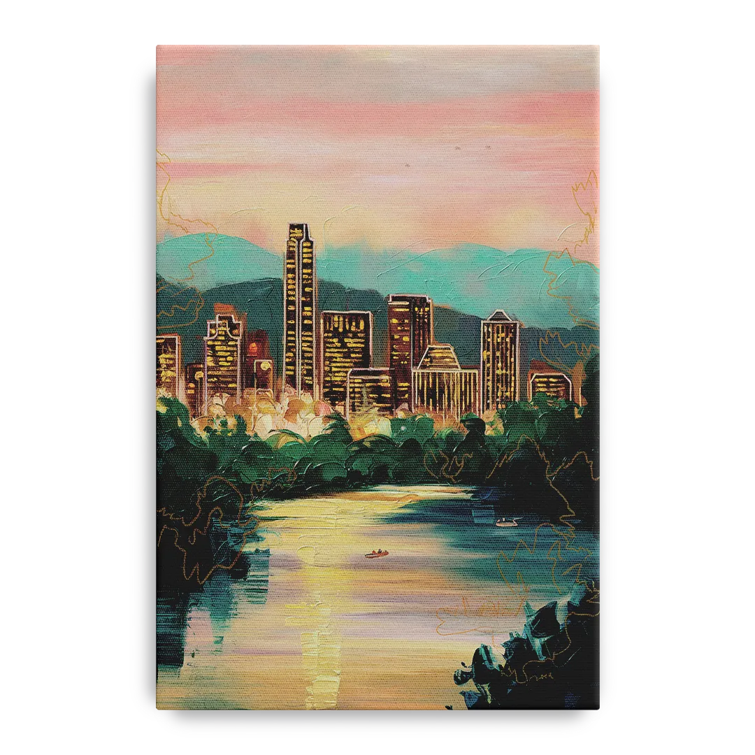 Austin Westlake Hills View Front - Canvas Wall Art
