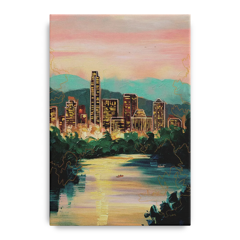 Austin Westlake Hills View Front - Canvas Wall Art