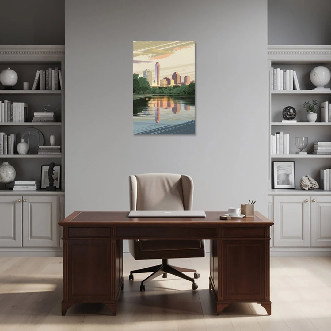 Austin Zilker Park Views - Canvas Wall Art - Office - 24x36