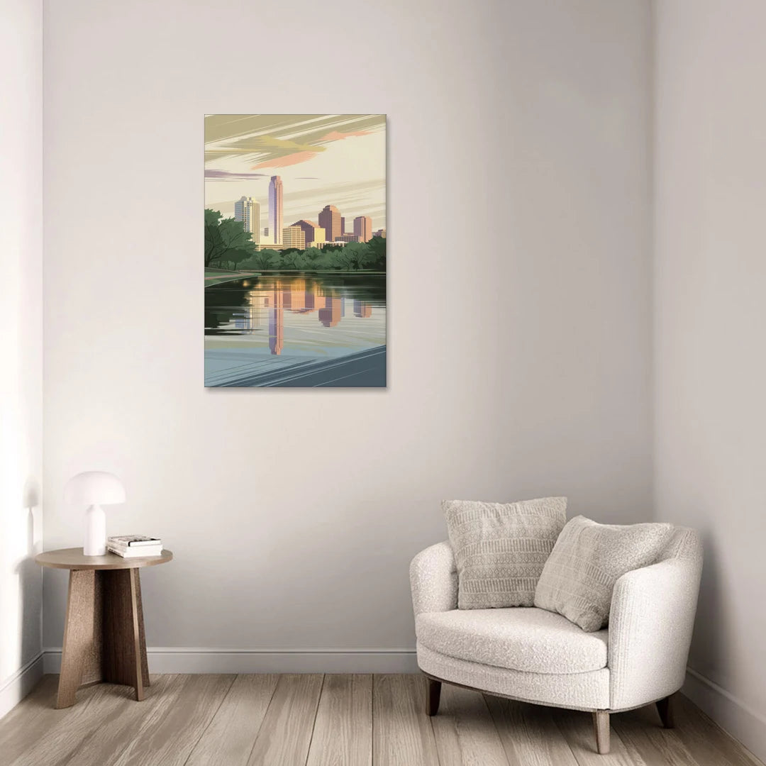 Austin Zilker Park Views - Canvas Wall Art - Sofa - 24x36