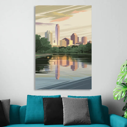 Austin Zilker Park Views Living Room - Canvas Wall Art