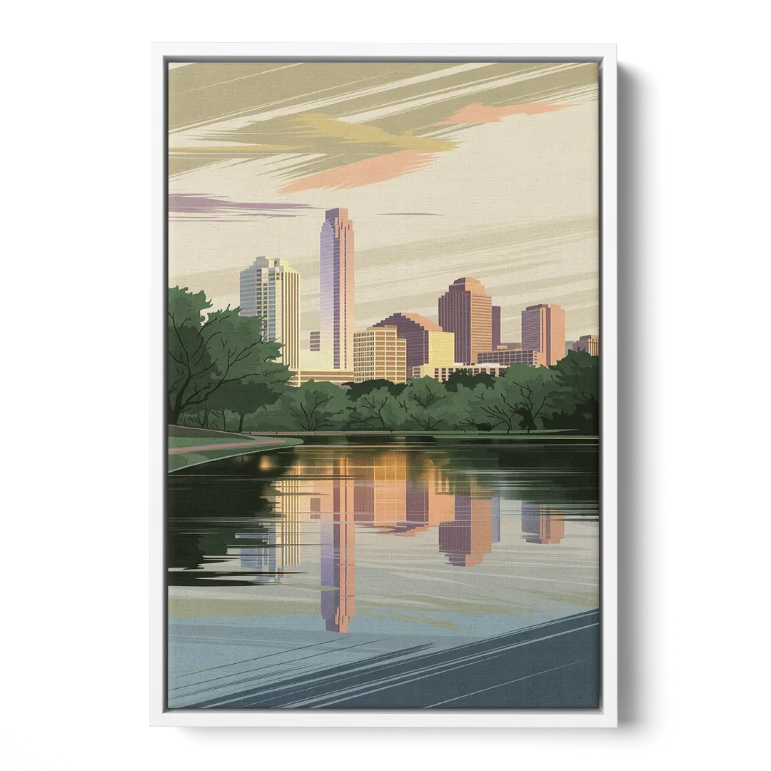 Austin Zilker Park Views Front - White Canvas Wall Art
