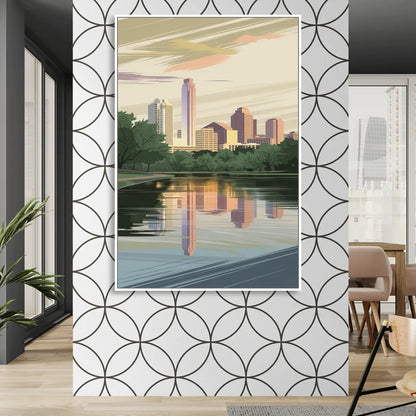 Austin Zilker Park Views Sitting Room - White Canvas Wall Art