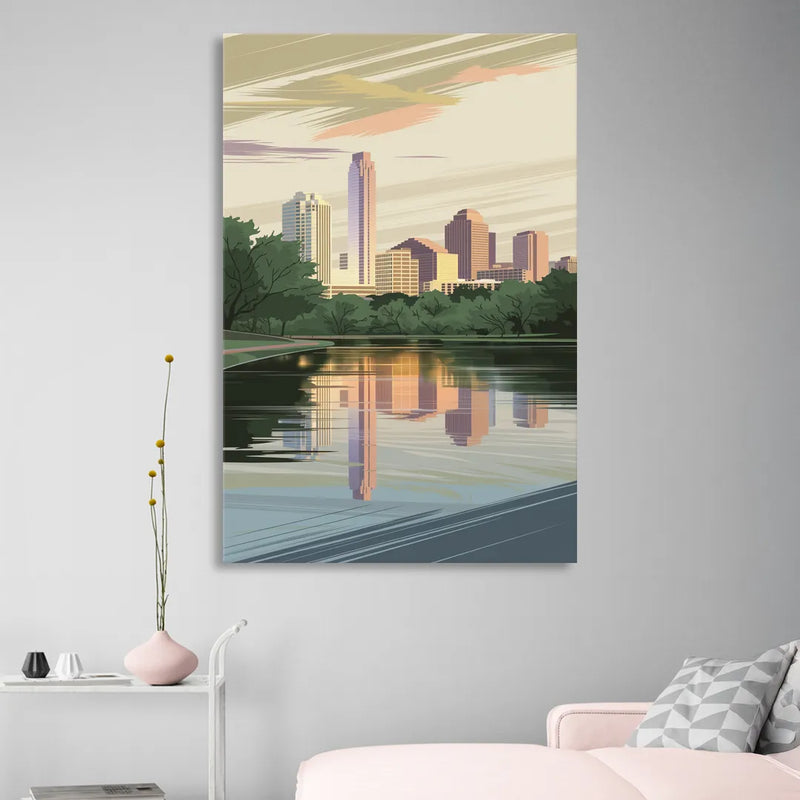 Austin Zilker Park Views Sitting Room - Canvas Wall Art