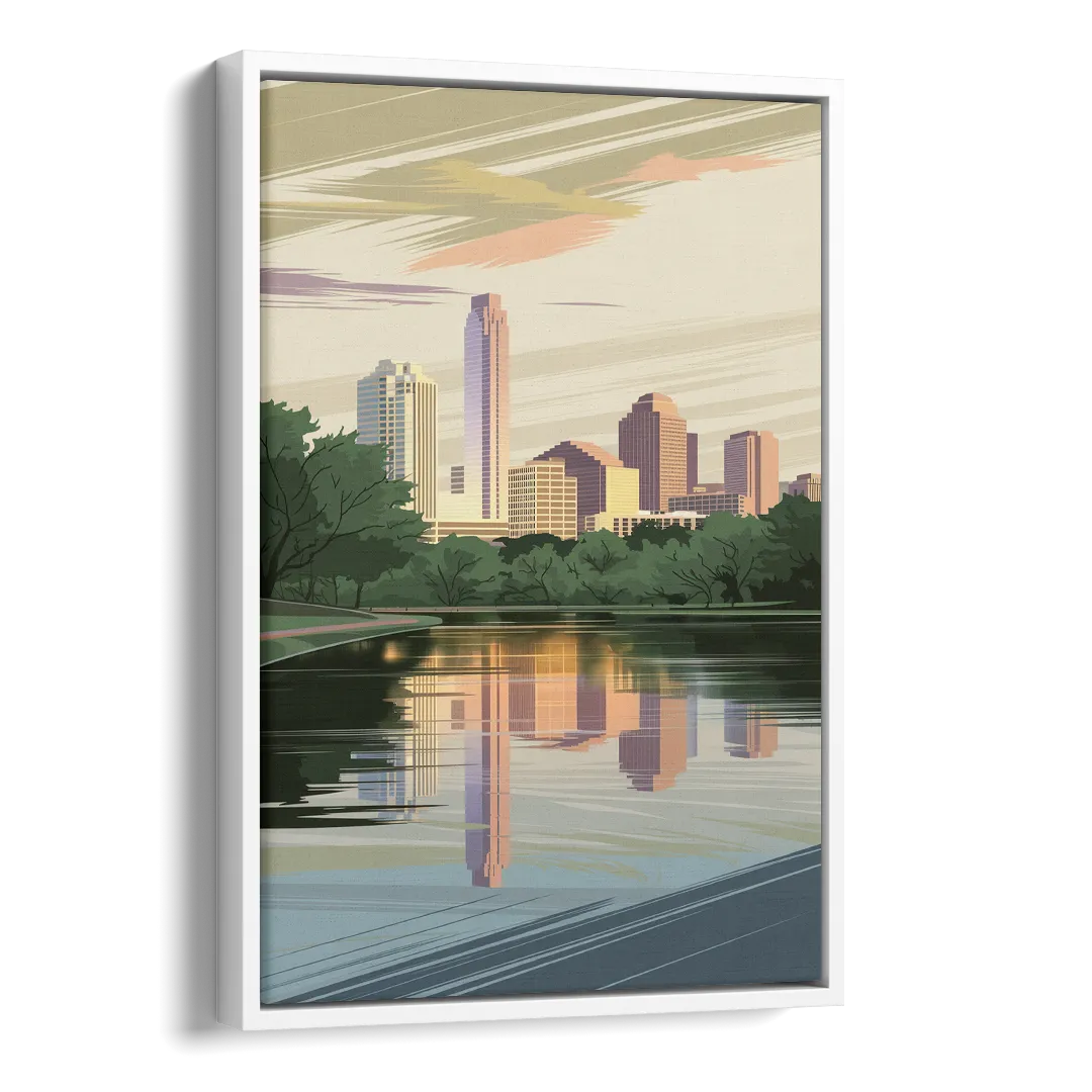 Austin Zilker Park Views Side - White Canvas Wall Art
