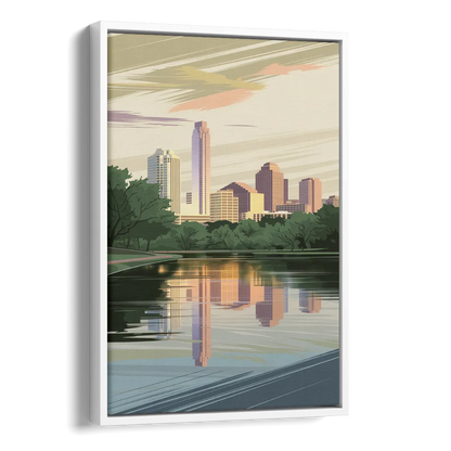 Austin Zilker Park Views Side - White Canvas Wall Art