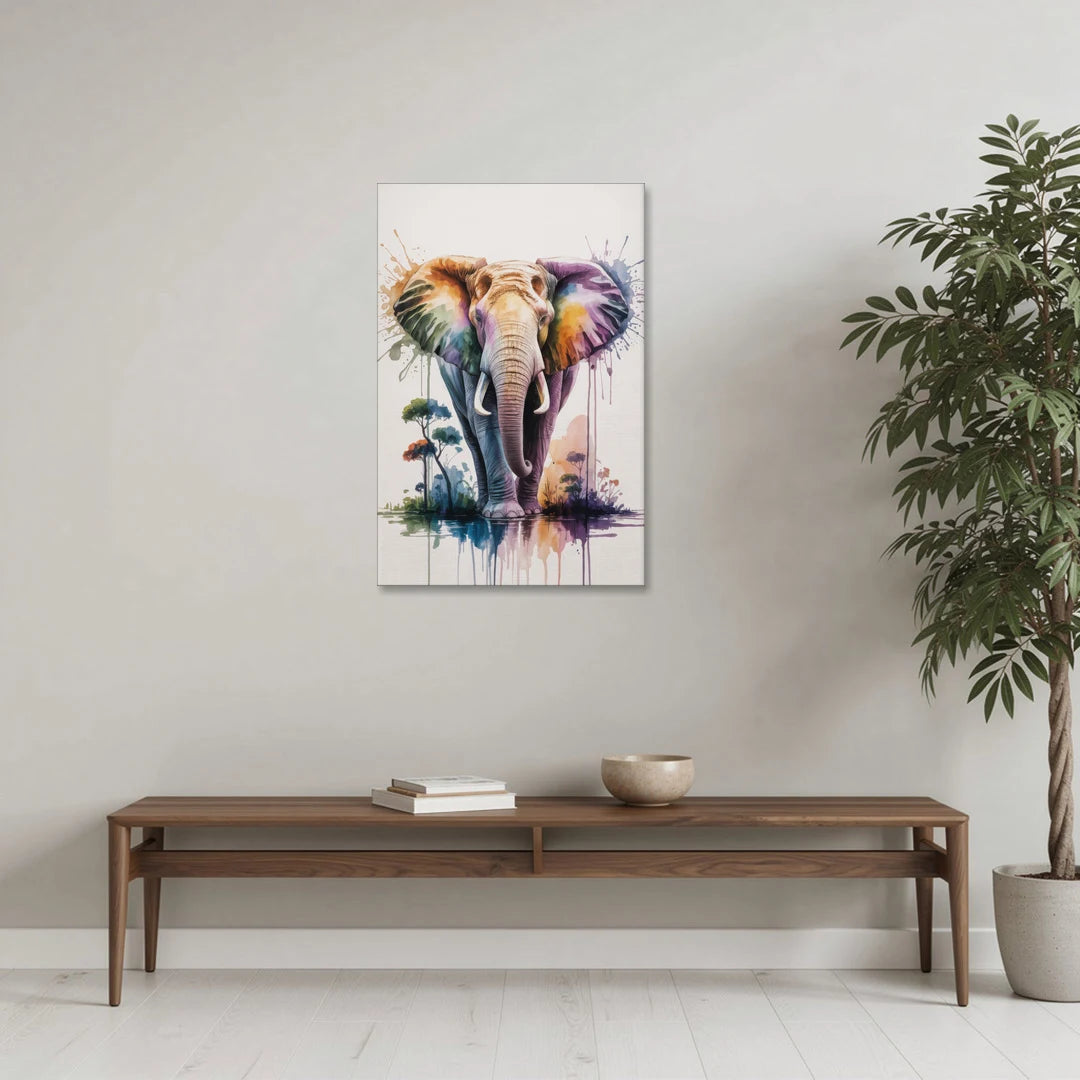 Authentic Elephant Homeland - Canvas Wall Art - Coffee Table - 24x36