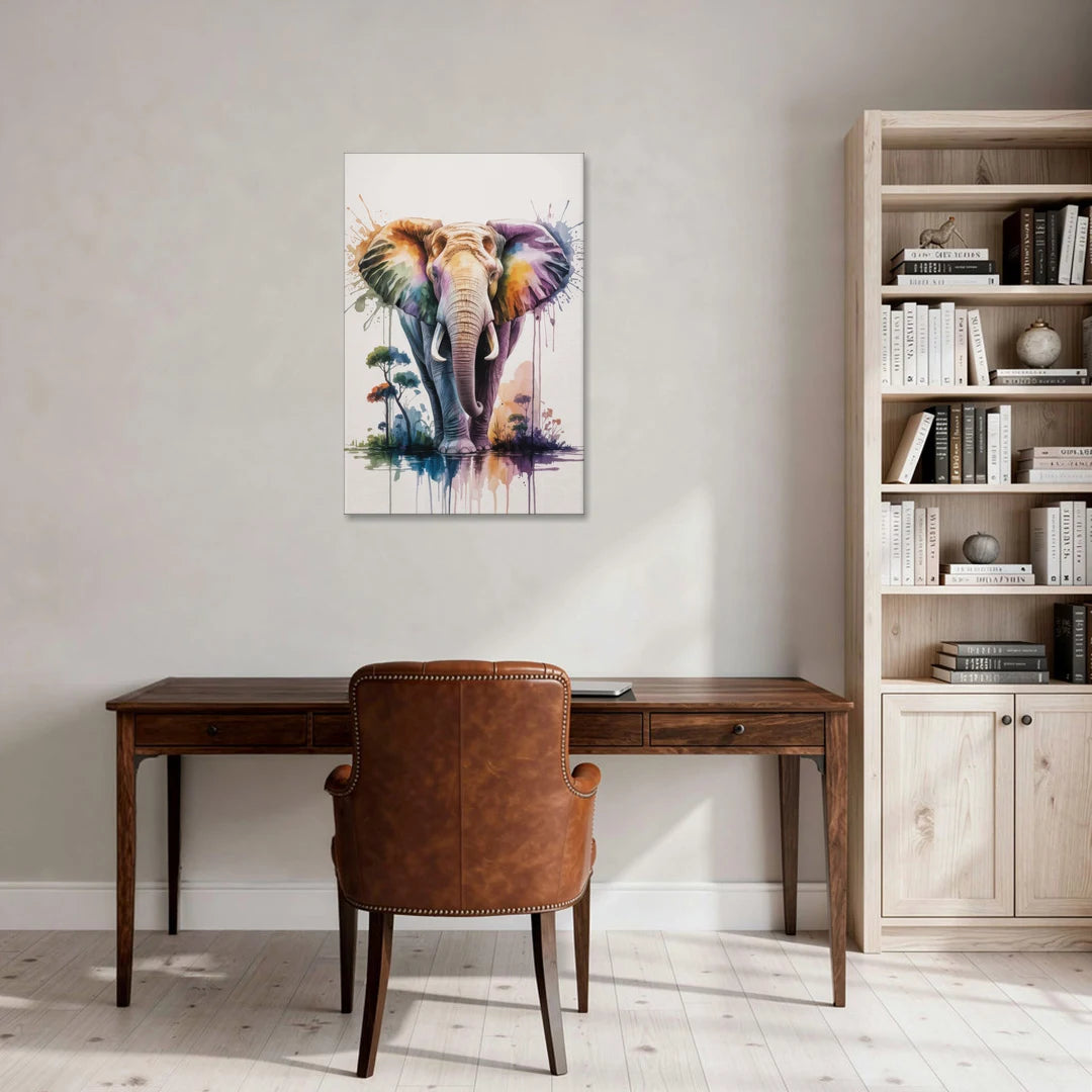 Authentic Elephant Homeland - Canvas Wall Art - Office - 24x36