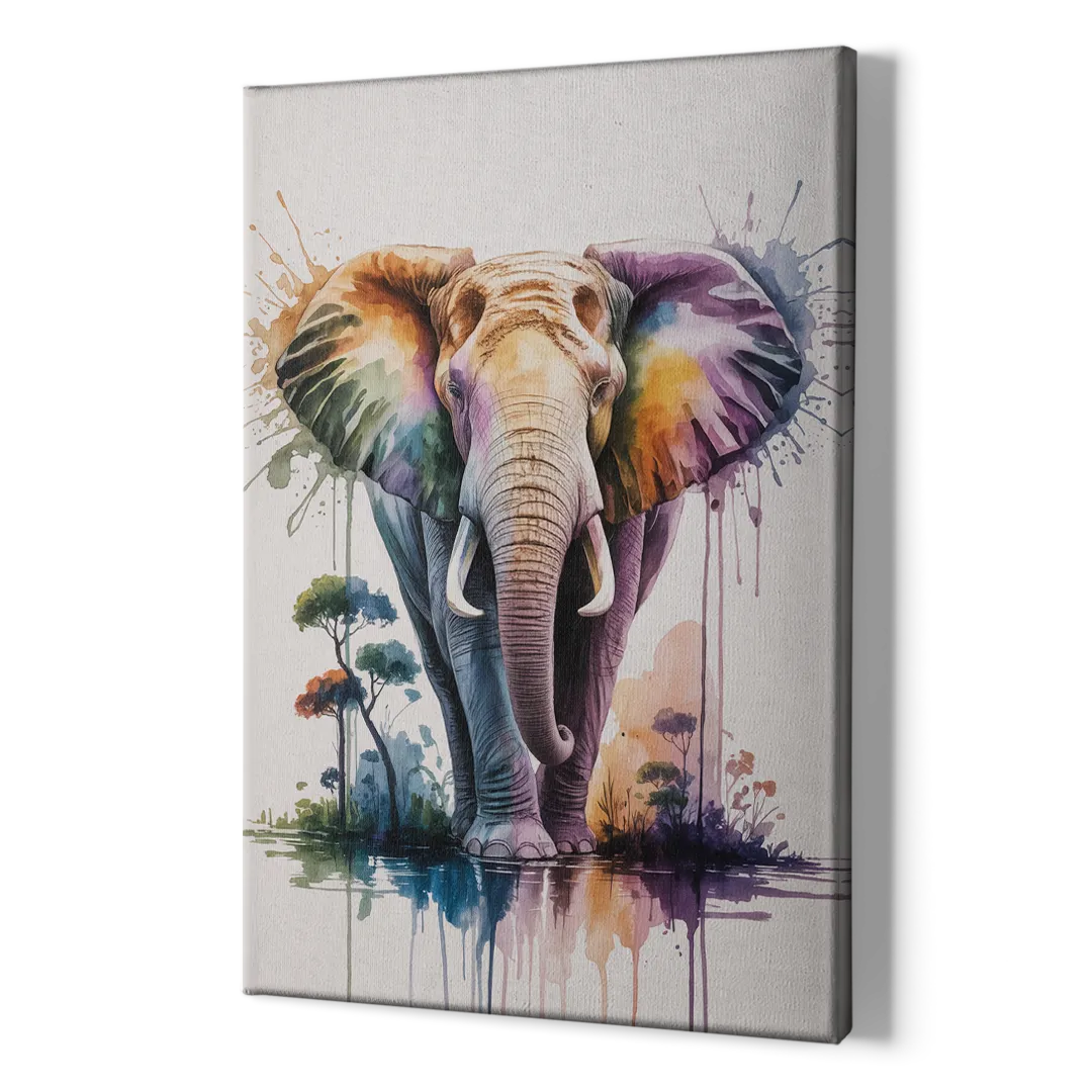 Authentic Elephant Homeland - Canvas Print Art Sides
