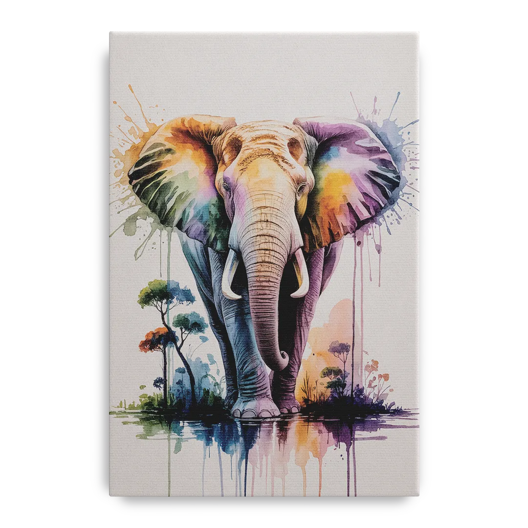 Authentic Elephant Homeland Front - Canvas Wall Art