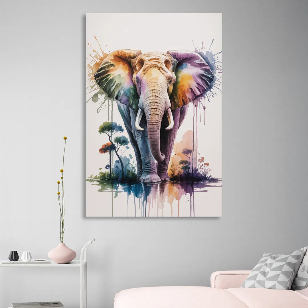 Authentic Elephant Homeland Sitting Room - Canvas Wall Art