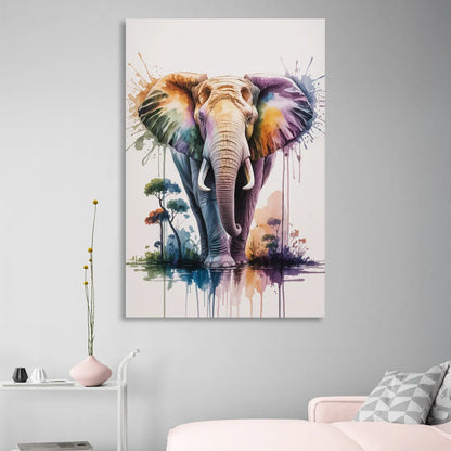 Authentic Elephant Homeland Sitting Room - Canvas Wall Art