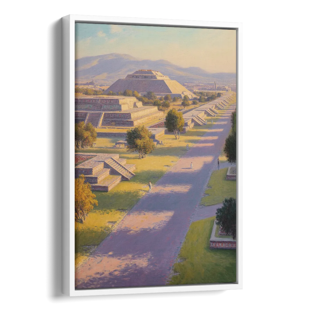 Avenue of the Dead Side - White Canvas Wall Art