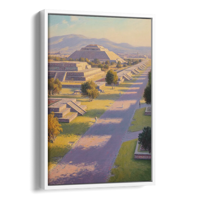Avenue of the Dead Side - White Canvas Wall Art