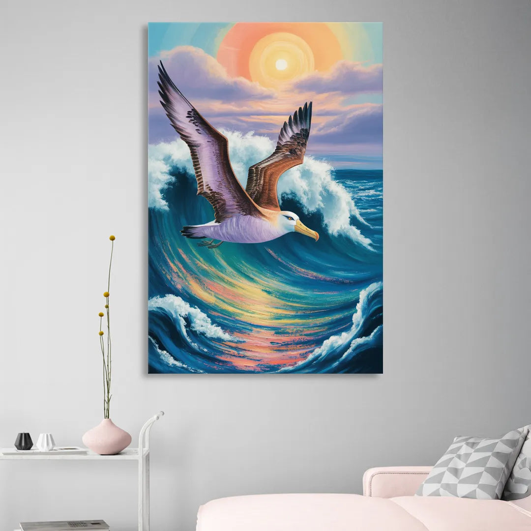 Awe-Inspiring Albatross Ascend Living Room - Canvas Wall Art
